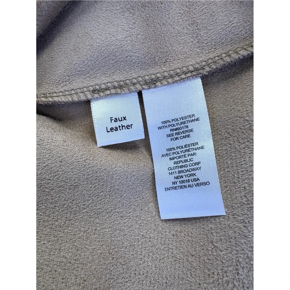 NWT Truth by Republic Women's Taupe Faux Leather Pintuck Straight Leg Pants S